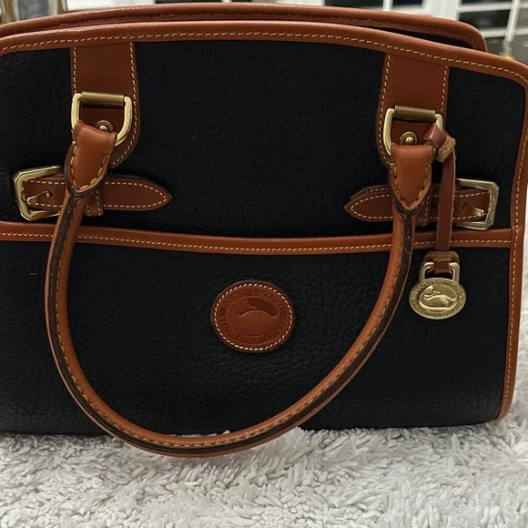 Dooney & Bourke Black and Tan Satchel - Picture 2 of 16